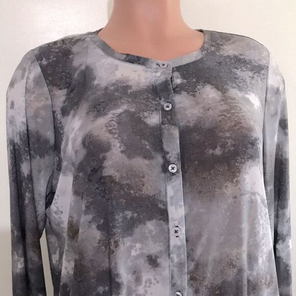 LOGO Layers by Lori Goldstein Tie- Dye Sheer Mesh Cardigan - Picture 4 of 7